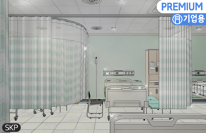 [기업용] 병원 복도와 6인실 병실 (+2인실)